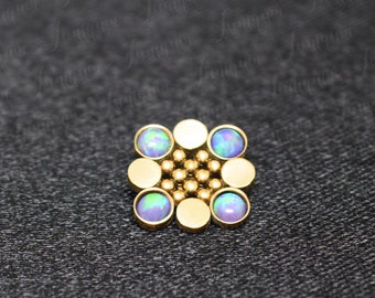Dermal jewelry. 316L Surgical steel dermal piercing. Internally threaded dermal top. Body piercing jewelry.