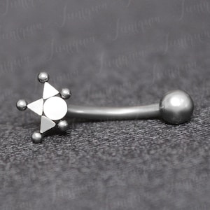 Eyebrow piercing. Eyebrow barbell. Rook earring gold. Rook barbell 16g. Rook piercing jewelry. Surgical steel barbell. Eyebrow ring.