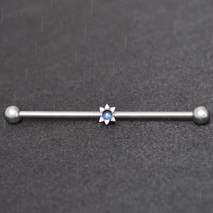 Industrial barbell surgical steel. Industrial piercing jewelry. Scaffold barbell 14g. Straight barbell piercing. Industrial bar earring.