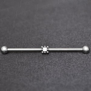 Industrial barbell 14g. Industrial piercing jewelry. Scaffold earring. Barbell piercing. Surgical steel industrial bar earring.