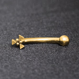 Rook earring 16g. Eyebrow ring. Eyebrow jewelry. Surgical steel rook piercing gold. Curved barbell 18g 16g 14g. Eyebrow piercing. Rook bar.