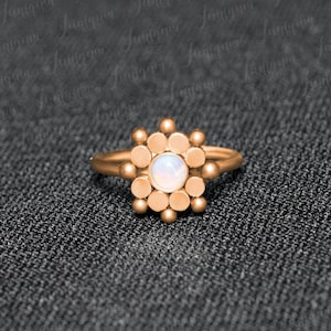 Nose ring. Nose hoop 20g. Nose piercing. Nose earring. Nose jewelry surgical steel. Opal nose ring. Cartilage earring. Helix earring hoop.