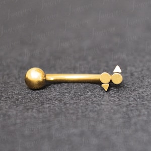 Eyebrow piercing. Eyebrow barbell. Rook earring gold. Rook barbell 16g. Rook piercing jewelry. Surgical steel barbell. Eyebrow ring