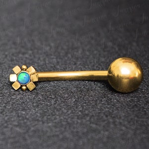 Belly ring. Belly button ring short. Surgical steel navel ring. Belly piercing 8mm. Belly bar gold. Navel piercing. Belly button jewelry. image 1