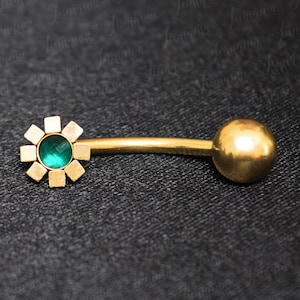 Anneau de ventre. Anneau de nombril court. Anneau de nombril en acier chirurgical. Piercing nombril 8 mm. Lingot d&#39;or. Piercing nombril. Bijoux de nombril.