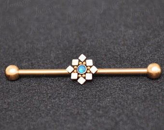 Longbeauty Dangle Industrial Piercing Bar Set met