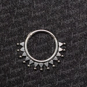 Tribal septum ring. Septum clicker. Septum ring. Daith earring 16g. Surgical steel cartilage hoop. Daith piercing. Septum jewelry. Nose ring