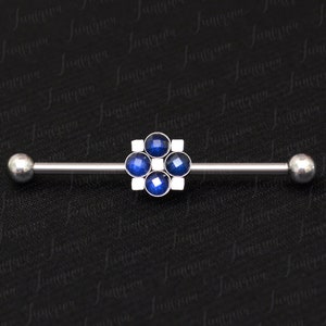 Industrial barbell earring. Industrial piercing bar 14g. Scaffold earring. Surgical steel industrial jewelry piercing. Barbell ring.