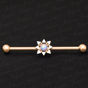 Industrial barbell 14g. Industrial piercing jewelry. Scaffold earring. Barbell piercing. Surgical steel industrial bar earring.