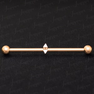Industrial barbell earring. Industrial piercing bar 14g. Scaffold earring. Surgical steel industrial jewelry piercing. Barbell ring.