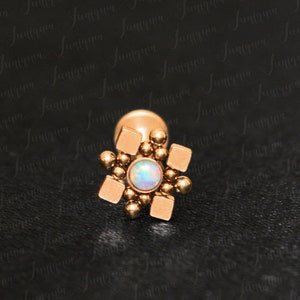 Tragus earring. Cartilage earring stud. Forward helix piercing. Conch stud. Internally threaded Labret piercing. Flat back helix earrings.