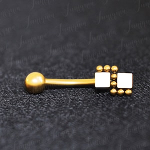 Eyebrow Piercing. Eyebrow Barbell. Rook Earring Gold. Rook Barbell 16g. Rook Piercing Jewelry. Surgical Steel Barbell. Eyebrow Ring.