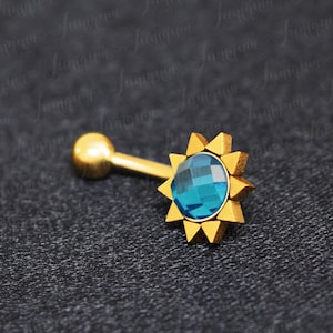 Augenbrauenpiercing. Augenbrauen-Langhantel. Turmohrring Gold. Rook Langhantel 16g. Rook Piercing-Schmuck. Langhantel aus Chirurgenstahl. Augenbrauenring.