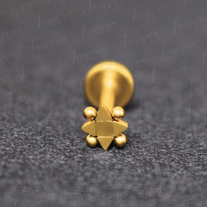 Tragus Stud Flat Back. Conch Earring. Labret Jewelry. Forward Helix Earring. Cartilage Earring Stud. Internally Threaded Helix. Conch Stud.