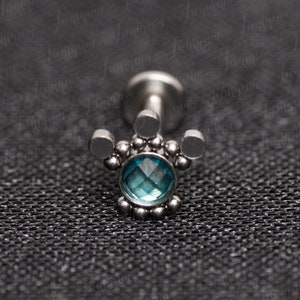 Tragus earring. Flat back cartilage earring surgical steel. Labret stud. Forward helix earring gold. Conch ring. Internally threaded tragus.