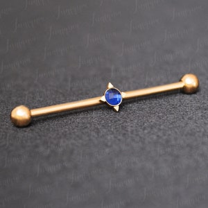 Industrielle Langhantel aus Chirurgenstahl, 14 g. Gerüst-Ohrring. Gerades Langhantelpiercing. Industrieller Piercingschmuck. Industrieller Stabohrring.