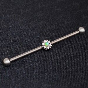Industrial Barbell Earring. Industrial Piercing Bar 14g. Scaffold Earring. Surgical Steel Industrial Jewelry Piercing. Barbell Ring.