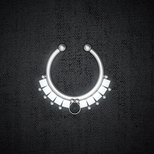 Septum cuff. Fake septum ring Surgical steel. Fake nose ring hoop. Nose cuff. Fake piercing. Faux septum piercing
