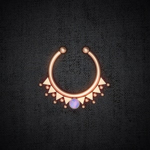 Faux anneau dans le nez. Brassard à septum. Faux piercing au septum. Faux anneau de septum en acier chirurgical. Collier nasal. Faux piercing au nez