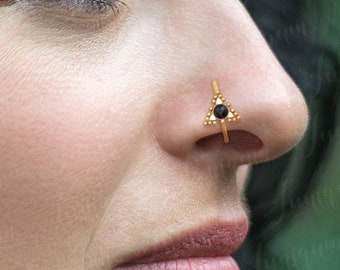 Nose jewelry. Gold nose ring. Nose hoop. Nose piercing hoop. Surgical steel cartilage hoop. Helix piercing. Tragus earring. Rook earring.