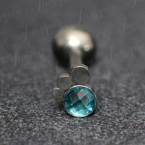 Tongue ring 14g. Surgical steel tongue piercing. Barbell tongue. Barbell earring.