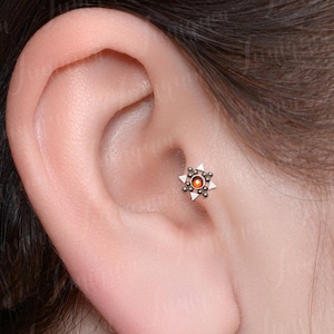 Tragus piercing jewelry. Forward helix earring. Conch piercing. Cartilage earring stud. Flat back earring surgical steel. Labret earring.