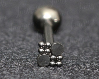 Tongue piercing. Barbell piercing. Surgical steel body piercing. Tongue jewelry 14g. Tongue barbell.