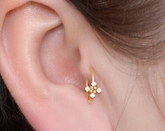 Tragus earring hoop. Rook earring. Conch earring. Forward helix hoop. Cartilage hoop. Rook piercing jewelry. Surgical steel tragus hoop.