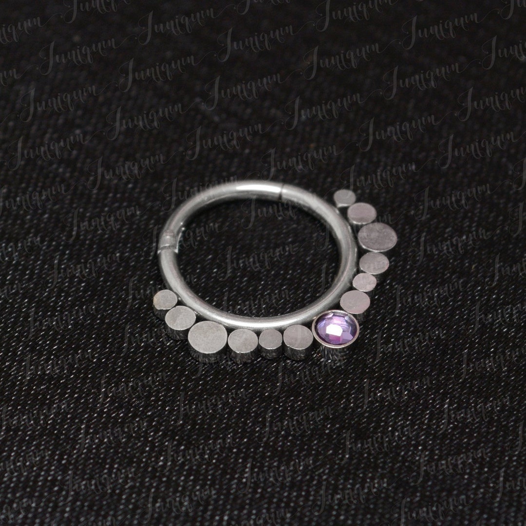 JFORYOU Lot 4 Paires Piercing Mamelon Anneau Tétons Acier Chirurgical Coeur Opale