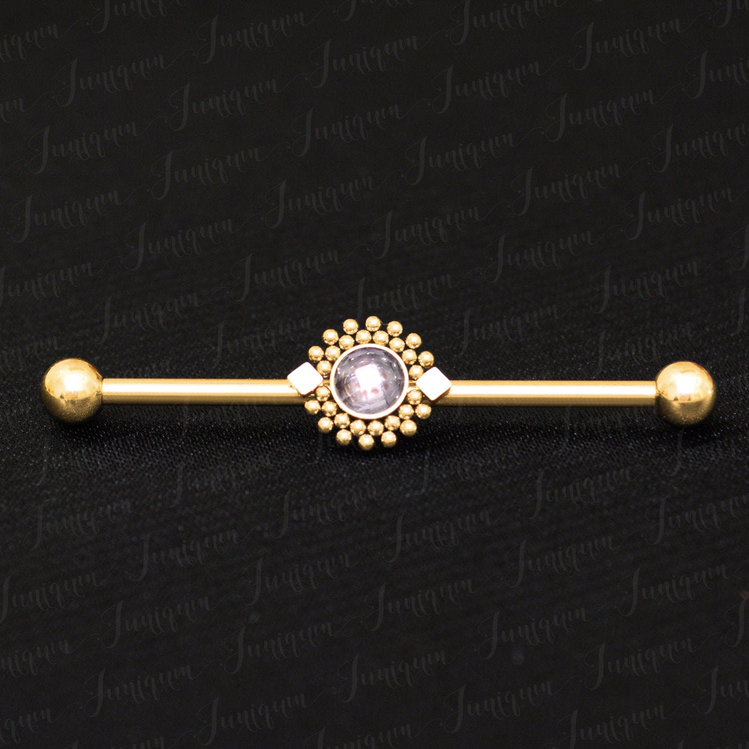 Golden industrial Barbell..Plated Surgical steel..14g..35mm