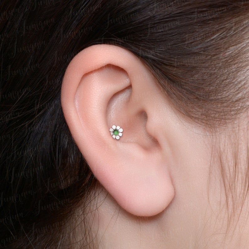 Flat Back Helix Earrings. Cartilage Earring Stud Forward Helix Piercing Tragus Earring Conch Stud Internally Threaded Labret Piercing