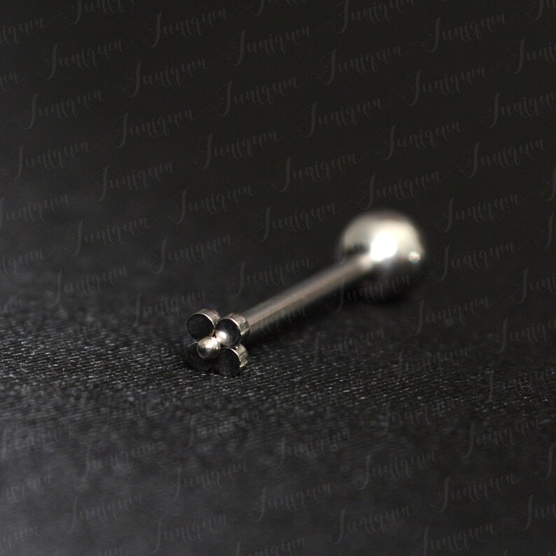 Barbell earring. Barbell tongue Tongue ring 14g Surgical steel tongue piercing