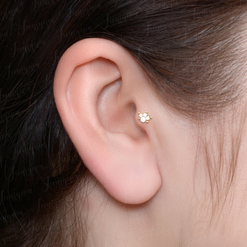 Tragus Earring. Flat Back Cartilage Earring Surgical Steel. Etsy