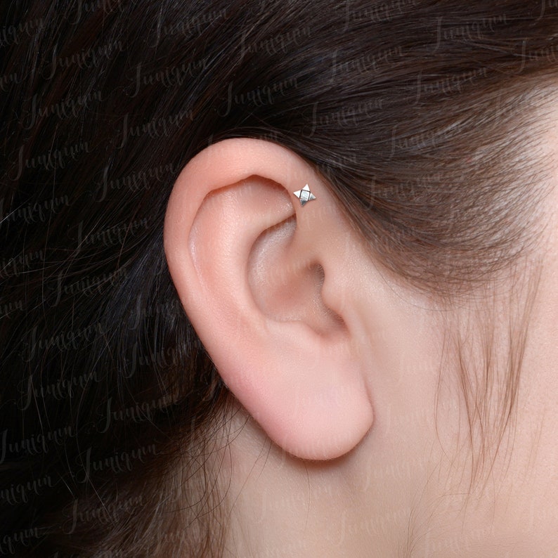 Tragus Earring. Flat Back Cartilage Earring Surgical Steel. Etsy