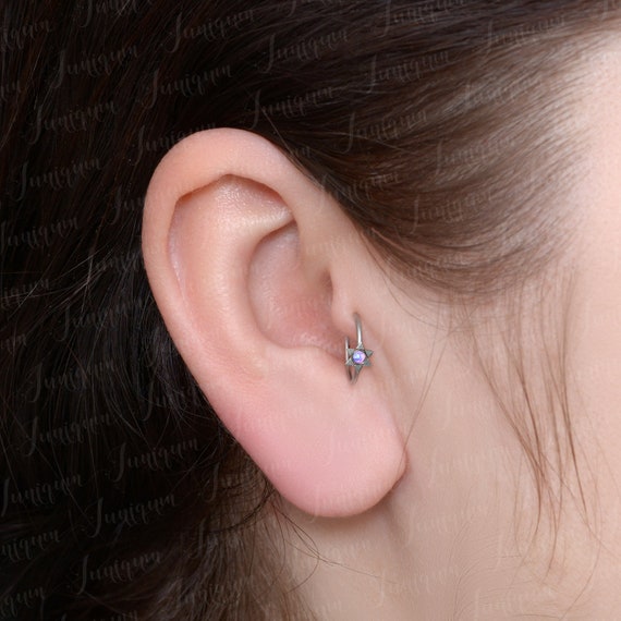 Tragus Earring Cartilage Earring Hoop Forward Helix Earring Etsy