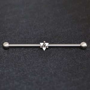 Pendiente de perforación industrial. Piercing Barra Acero Quirúrgico 14g. Barra Industrial 32mm 35mm 38mm 50mm. Perforación de joyería industrial.