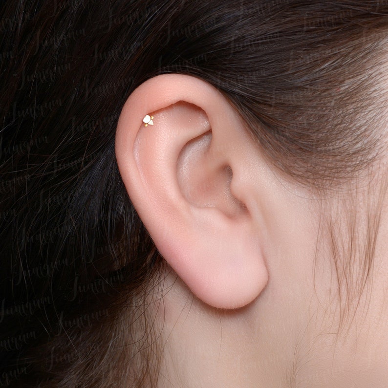 Surgical Steel Cartilage Stud Earring. Flat Back Helix Etsy