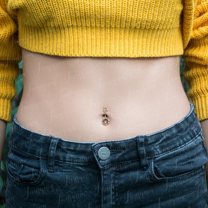 Belly button jewelry. Navel jewelry. Belly button ring short. Etsy