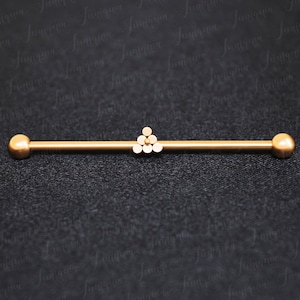 Industrial Barbell Earring. Industrial Piercing Bar 14g. Scaffold Earring. Surgical Steel Industrial Jewelry Piercing. Barbell Ring.