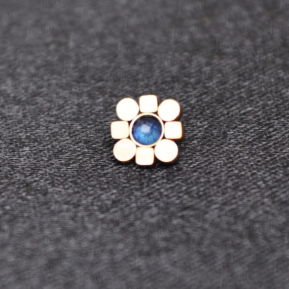 316L Surgical Steel Blue CZ Flower Micro Dermal Anchor Top 316L Surgical Steel Blue CZ Flower Micro Dermal Anchor Top