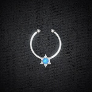 Septum cuff. Fake septum ring Surgical steel. Fake nose ring hoop. Nose cuff. Fake piercing. Faux septum piercing