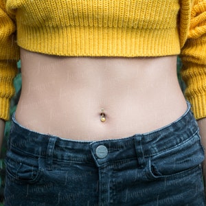 Belly ring. Belly button ring short. Surgical steel navel ring. Belly piercing 8mm. Belly bar gold. Navel piercing. Belly button jewelry. image 5