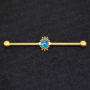 Industrial Barbell Earring. Industrial Piercing Bar 14g. Scaffold Earring. Surgical Steel Industrial Jewelry Piercing. Barbell Ring.