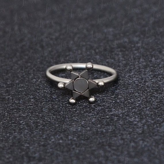 Opal Nose Hoops 2-Pack Opal Nose Rings - 18g 20g Surgical Steel Hinged Segment Rings For Septum & Cartilage Septum Nose Rings - Foto 2