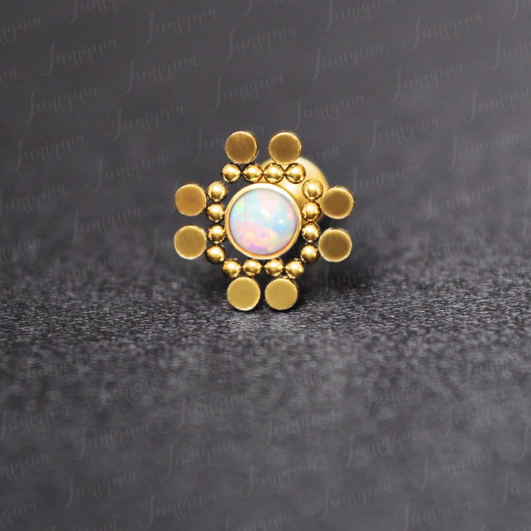 Surgical Steel Cartilage Stud Earring. Flat Back Helix Earring. Tragus Stud. Labret Piercing