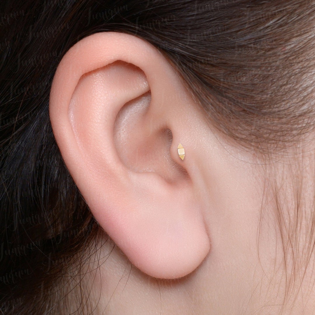 Tragus Earring. Flat Back Cartilage Earring Surgical Steel. Etsy