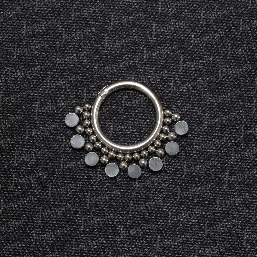 Surgical Steel Septum Ring. Tribal Septum Clicker 16g. Daith Earring ...