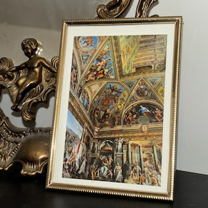 Art mural doré du Vatican, carte de voeux de photographie de voyage, décoration d'intérieur dorée, impression d'art de la Cité du Vatican en cadeau