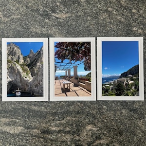 Cartes de voeux photo faites main sur la côte amalfitaine, vierges à l'intérieur, avec enveloppe, carte Italie pittoresque