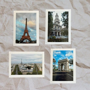 Handmade Paris Greeting Cards Set, Blank Cards with Envelopes, Eiffel Tower Photography Stationery